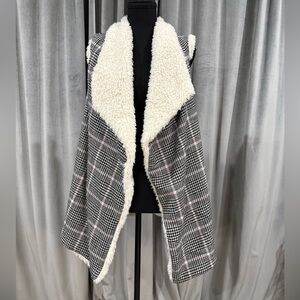 Westbound Black and White Checkered Reversible Vest